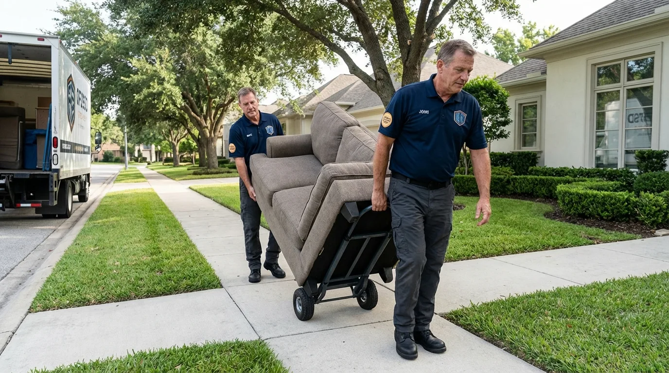 Local residential moving crew loading furniture in Cheyenne Wells, CO