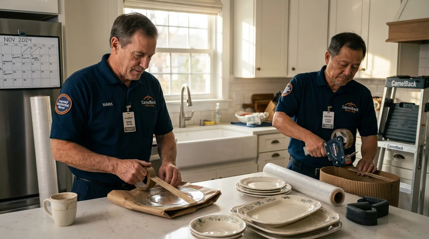 Professional crew packing kitchen dishware in Cheyenne Wells, CO